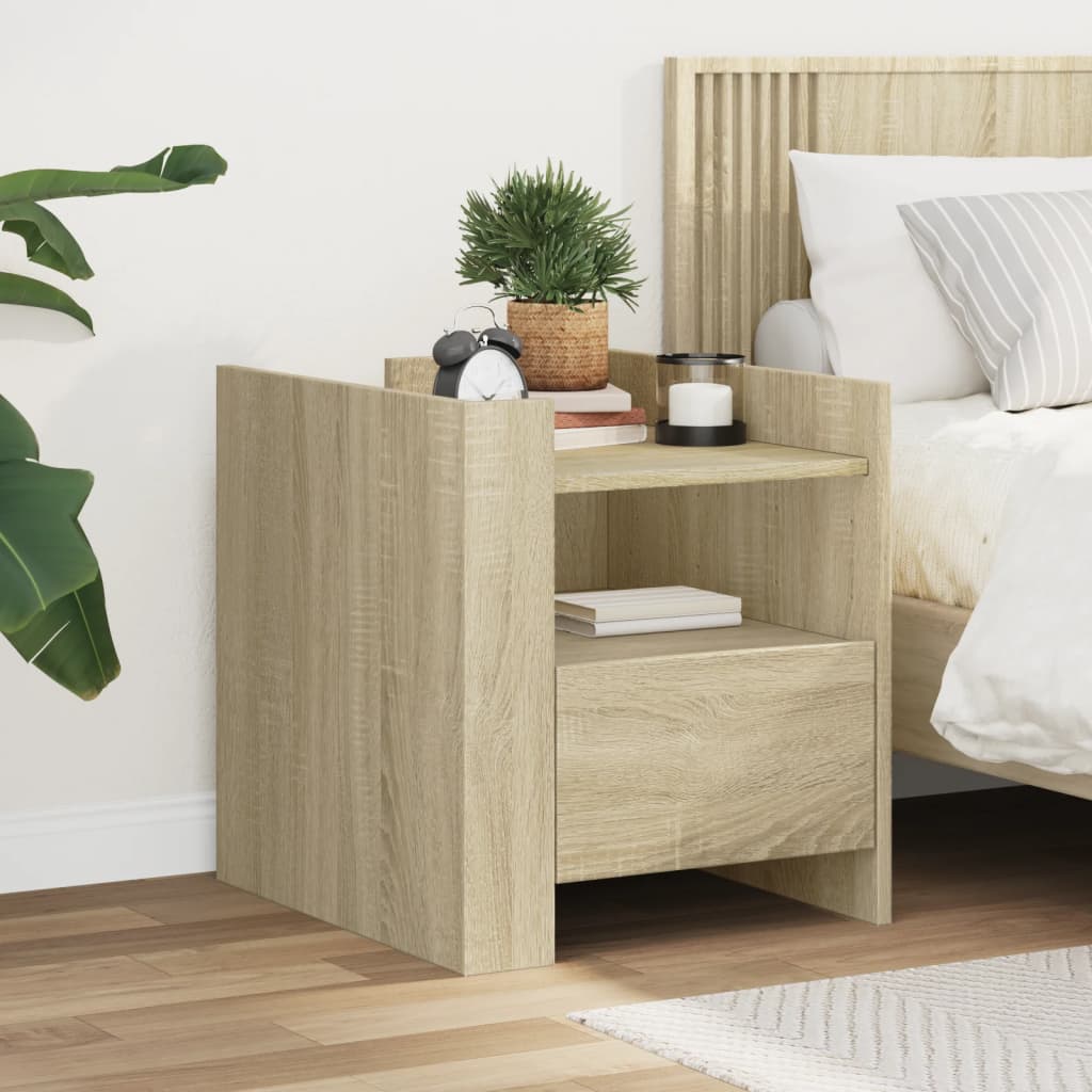 Bedside Cabinet Sonoma Oak 45x50x50 cm Engineered Wood