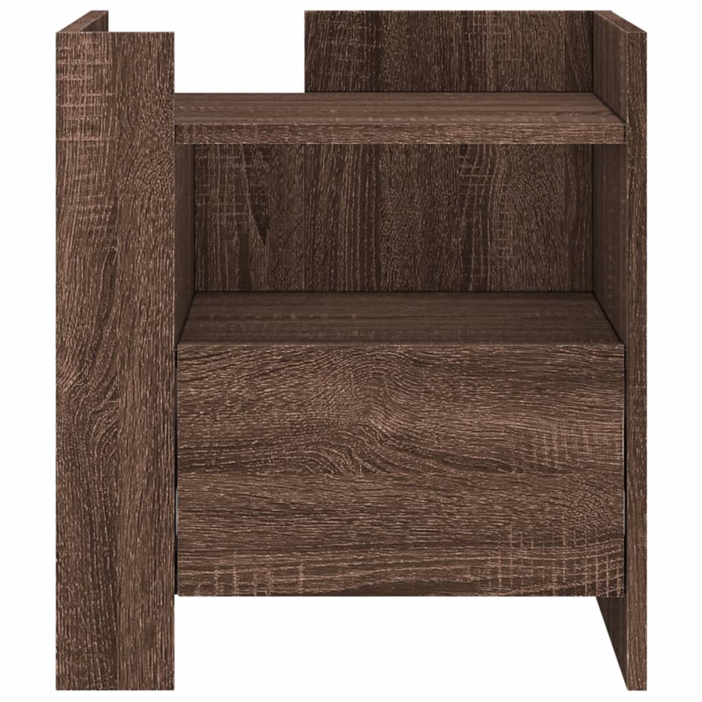 Bedside Cabinet Brown Oak 45x50x50 cm Engineered Wood