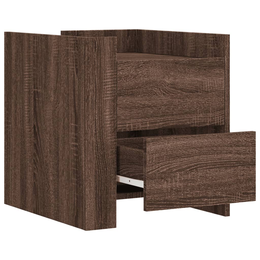 Bedside Cabinet Brown Oak 45x50x50 cm Engineered Wood