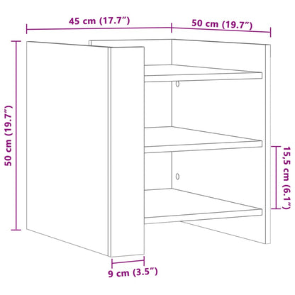 Bedside Cabinet Smoked Oak 45x50x50 cm Engineered Wood