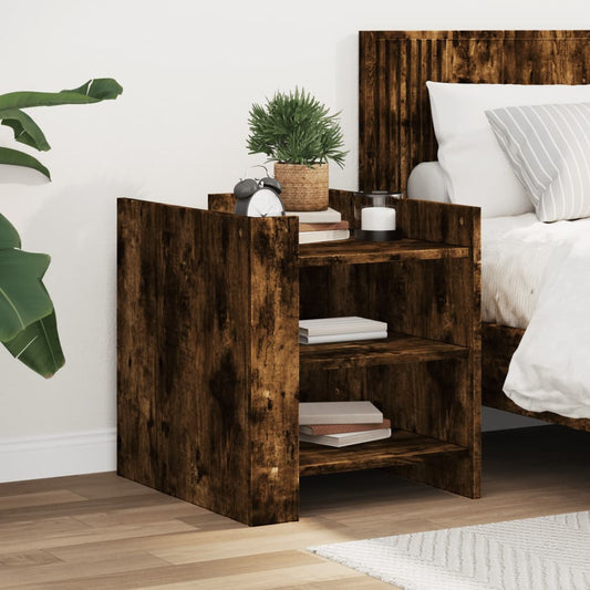 Bedside Cabinet Smoked Oak 45x50x50 cm Engineered Wood