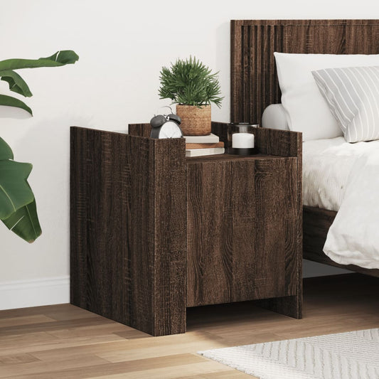 Bedside Cabinet Brown Oak 45x50x50 cm Engineered Wood