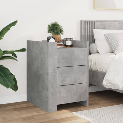 Bedside Cabinet Concrete Grey 45x50x65 cm Engineered Wood