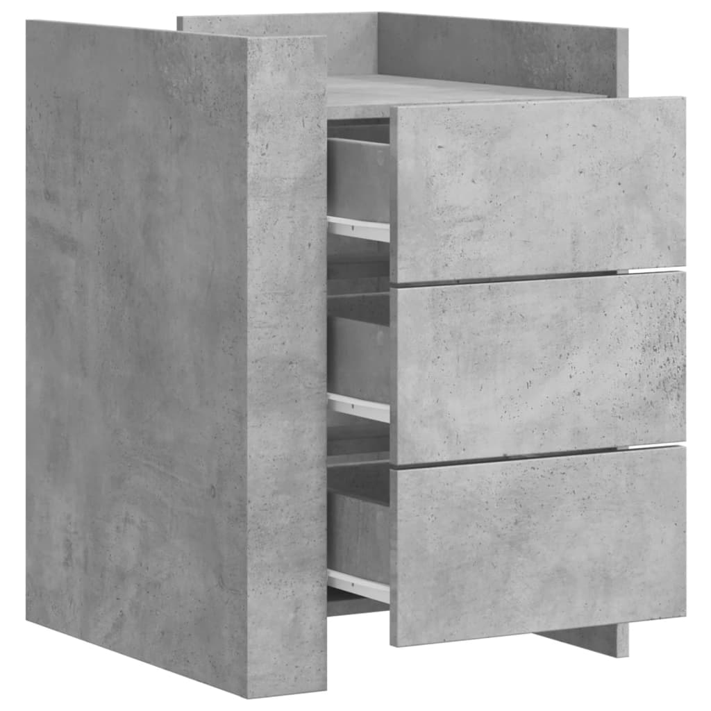 Bedside Cabinet Concrete Grey 45x50x65 cm Engineered Wood