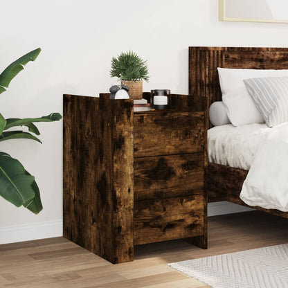 Bedside Cabinet Smoked Oak 45x50x65 cm Engineered Wood