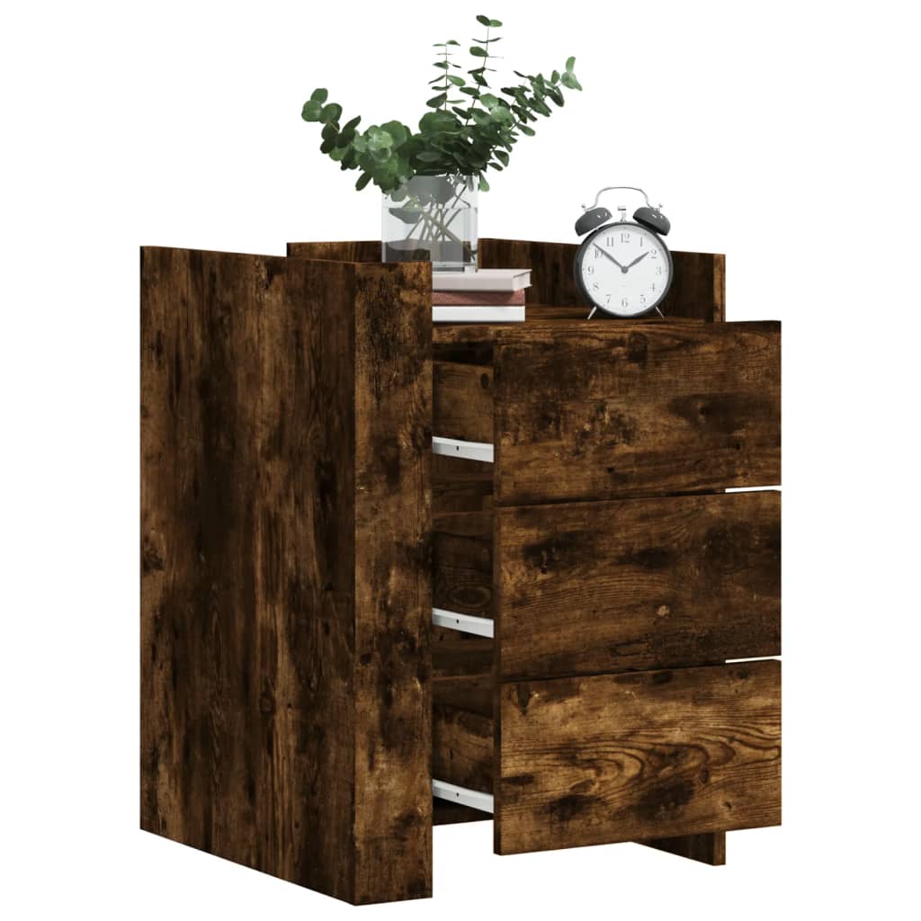 Bedside Cabinet Smoked Oak 45x50x65 cm Engineered Wood