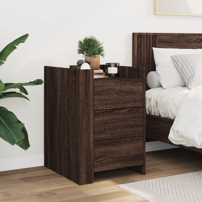 Bedside Cabinet Brown Oak 45x50x65 cm Engineered Wood