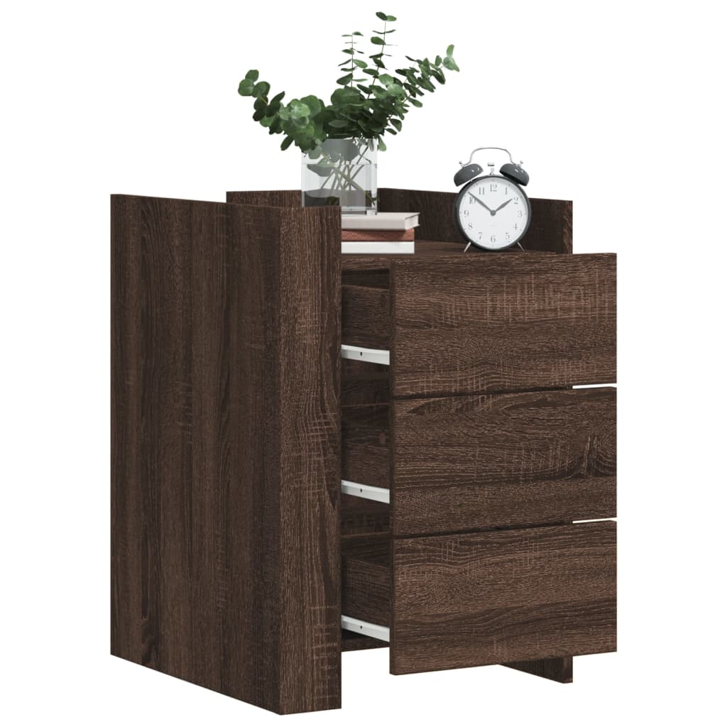 Bedside Cabinet Brown Oak 45x50x65 cm Engineered Wood