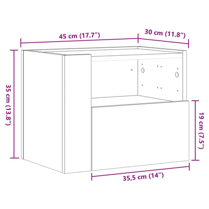 Wall-mounted Bedside Cabinets 2 pcs White 45x30x35 cm