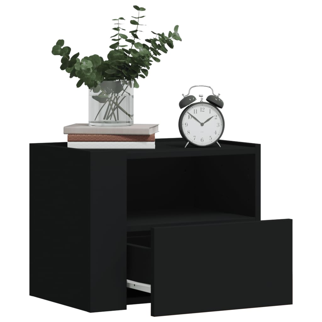 Wall-mounted Bedside Cabinet Black 45x30x35 cm