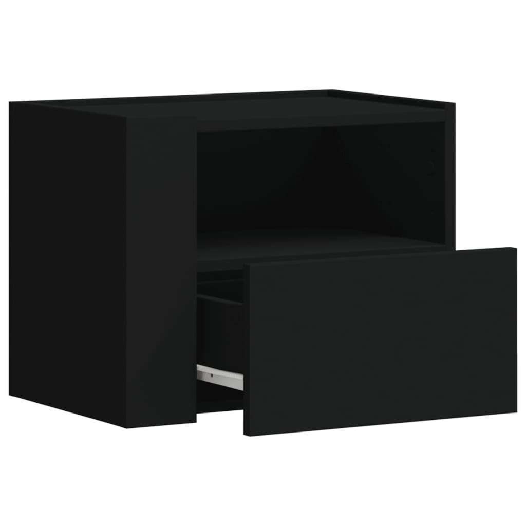 Wall-mounted Bedside Cabinet Black 45x30x35 cm