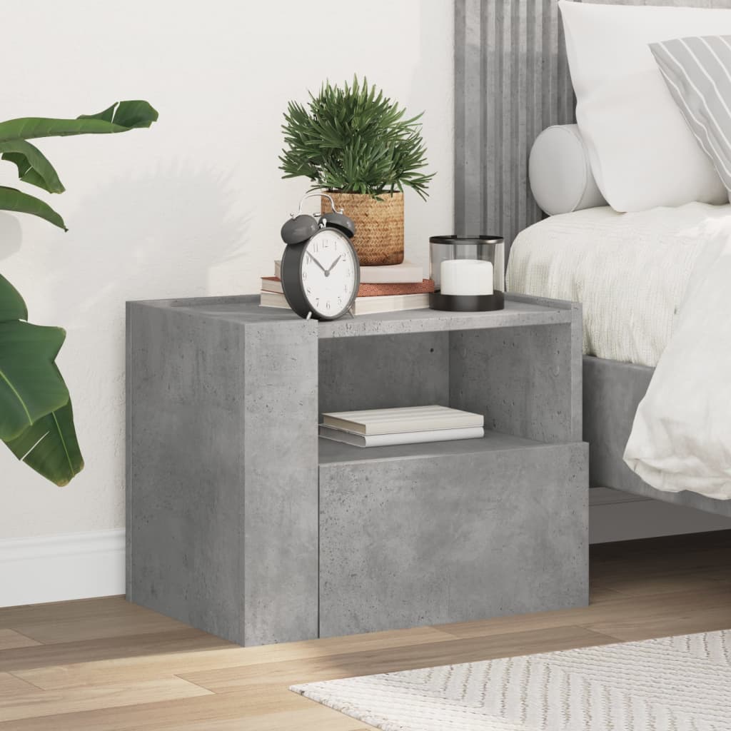 Wall-mounted Bedside Cabinet Concrete Grey 45x30x35 cm