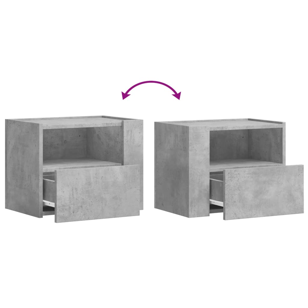 Wall-mounted Bedside Cabinets 2 pcs Concrete Grey 45x30x35 cm