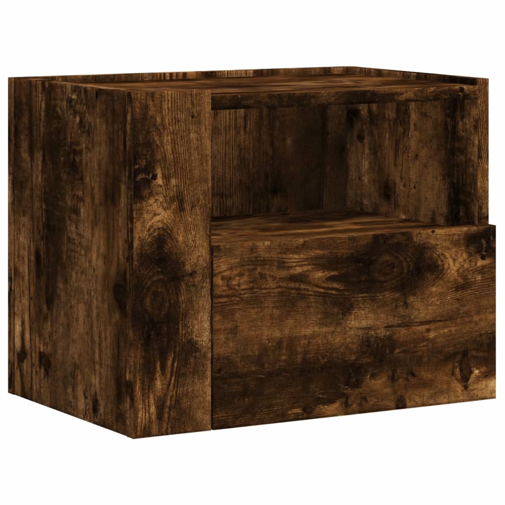 Wall-mounted Bedside Cabinet Smoked Oak 45x30x35 cm