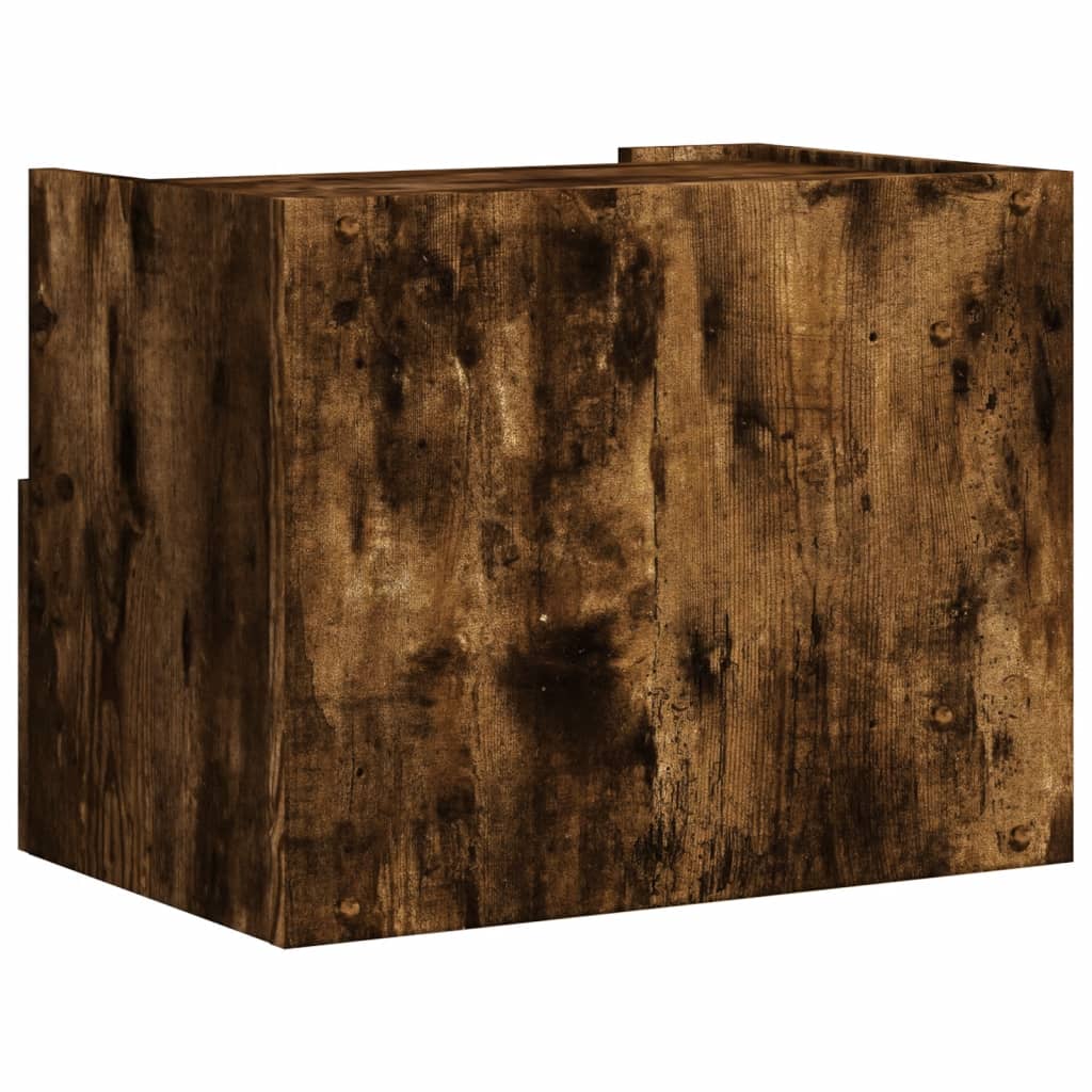 Wall-mounted Bedside Cabinet Smoked Oak 45x30x35 cm