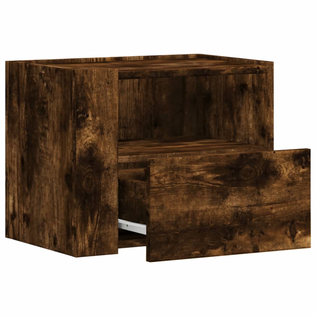 Wall-mounted Bedside Cabinets 2 pcs Smoked Oak 45x30x35 cm