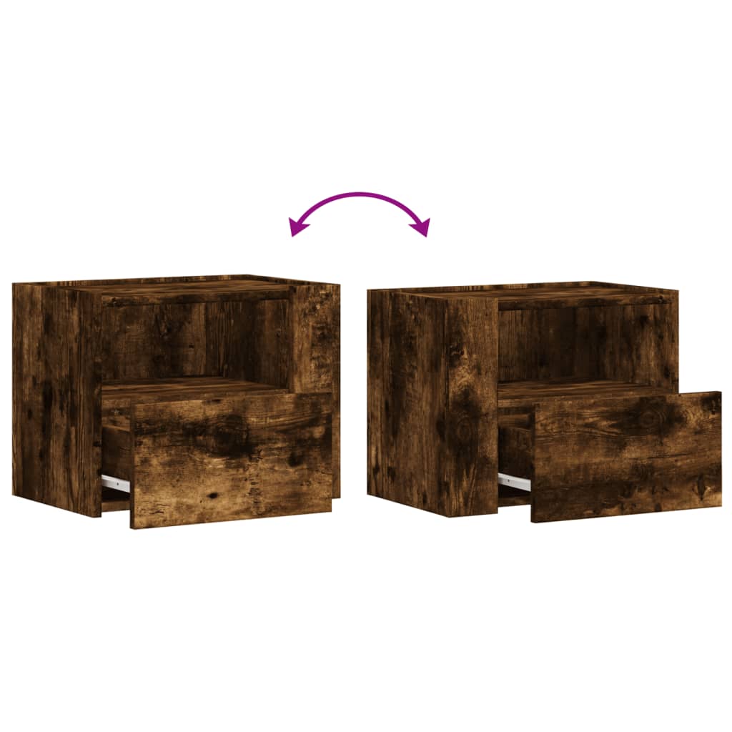 Wall-mounted Bedside Cabinets 2 pcs Smoked Oak 45x30x35 cm