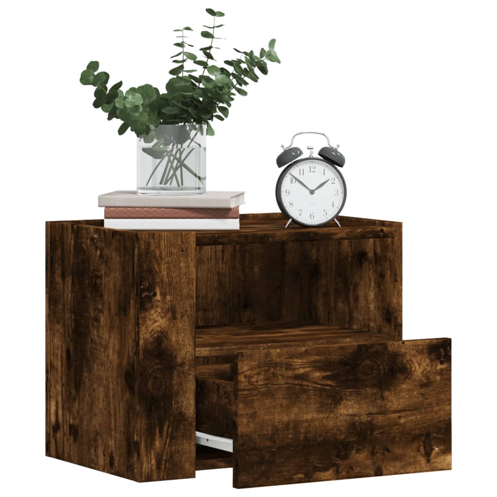 Wall-mounted Bedside Cabinets 2 pcs Smoked Oak 45x30x35 cm