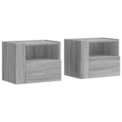 Wall-mounted Bedside Cabinets 2 pcs Grey Sonoma 45x30x35 cm