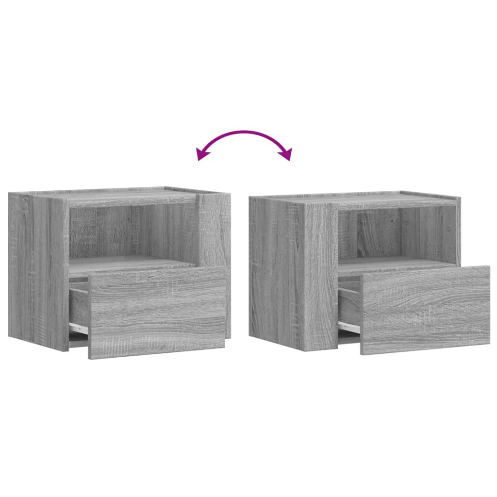 Wall-mounted Bedside Cabinets 2 pcs Grey Sonoma 45x30x35 cm