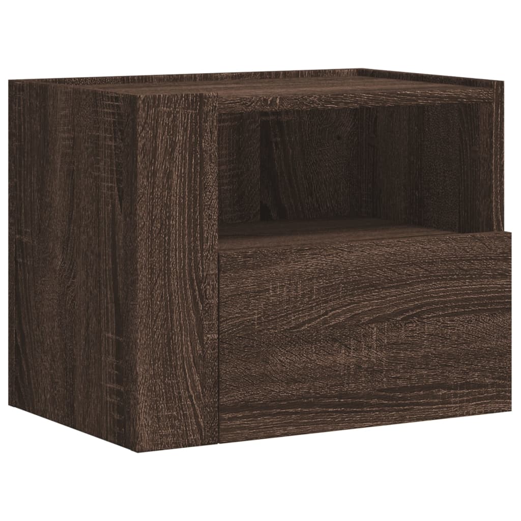 Wall-mounted Bedside Cabinet Brown Oak 45x30x35 cm