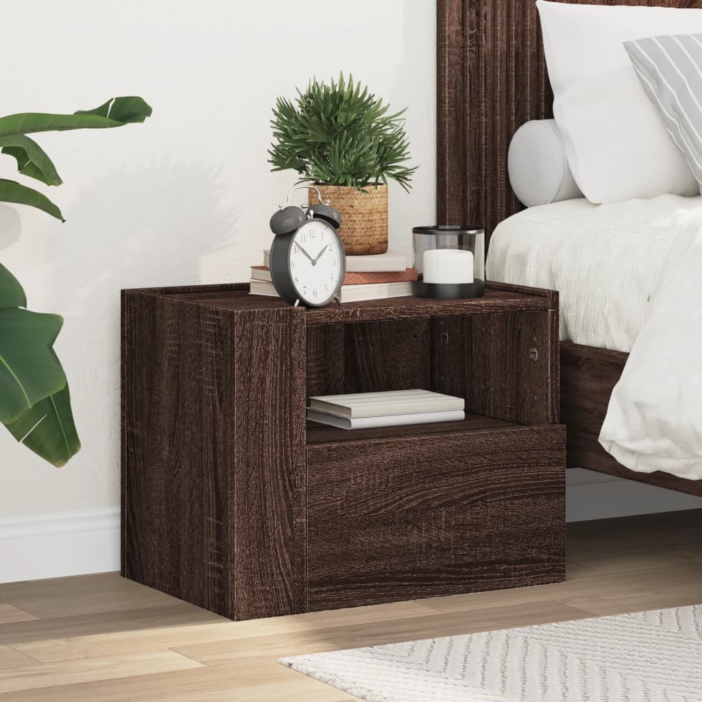 Wall-mounted Bedside Cabinet Brown Oak 45x30x35 cm