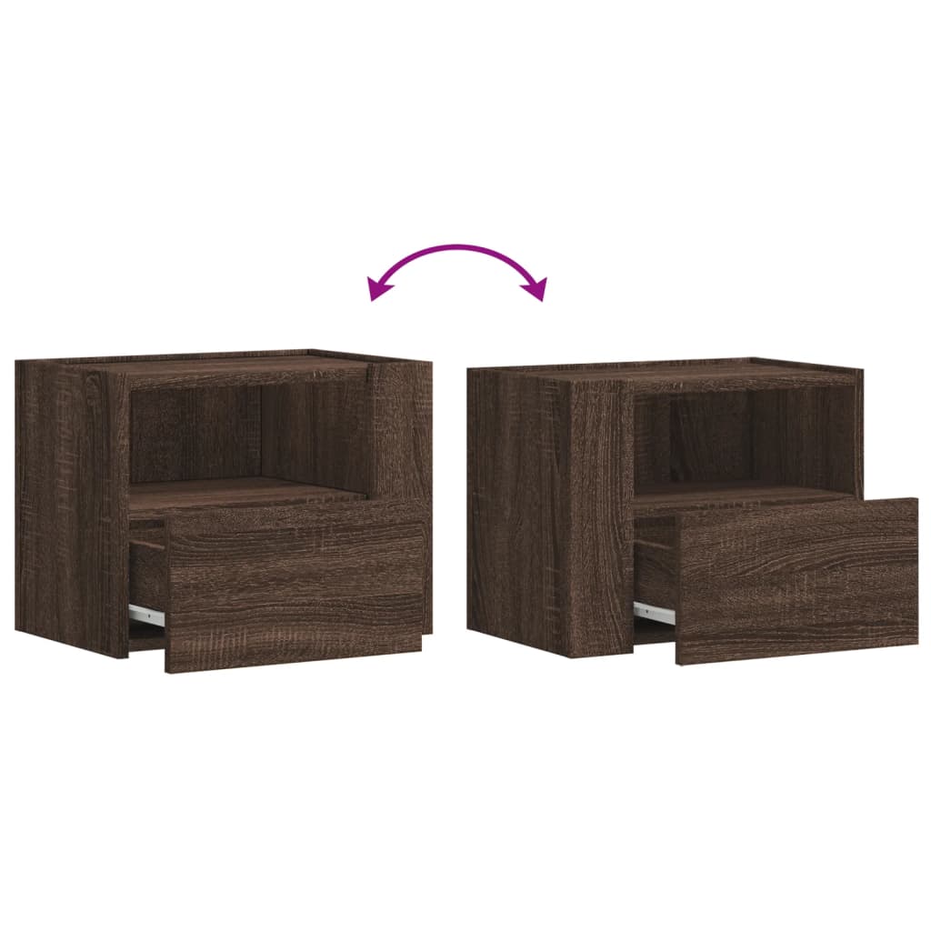 Wall-mounted Bedside Cabinet Brown Oak 45x30x35 cm