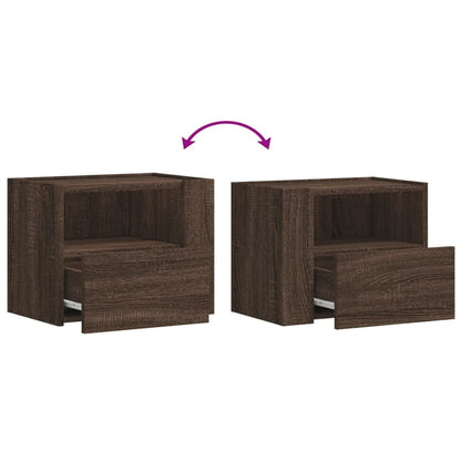 Wall-mounted Bedside Cabinet Brown Oak 45x30x35 cm