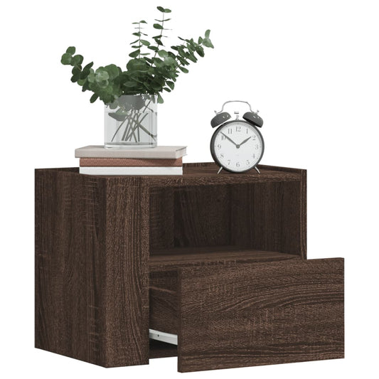 Wall-mounted Bedside Cabinet Brown Oak 45x30x35 cm