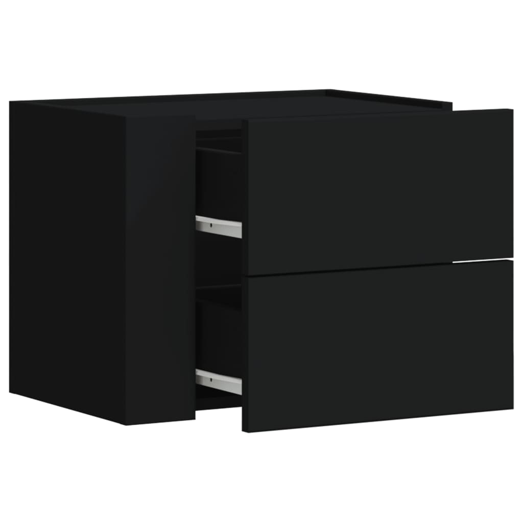 Wall-mounted Bedside Cabinet Black 45x30x35 cm