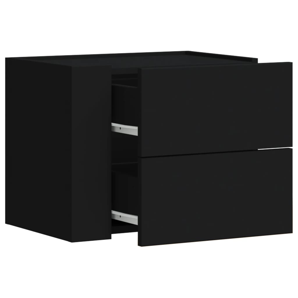 Wall-mounted Bedside Cabinets 2 pcs Black 45x30x35 cm