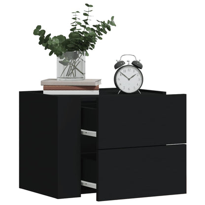 Wall-mounted Bedside Cabinets 2 pcs Black 45x30x35 cm