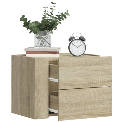 Wall-mounted Bedside Cabinets 2 pcs Sonoma Oak 45x30x35 cm