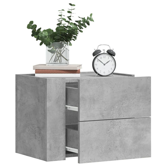 Wall-mounted Bedside Cabinet Concrete Grey 45x30x35 cm