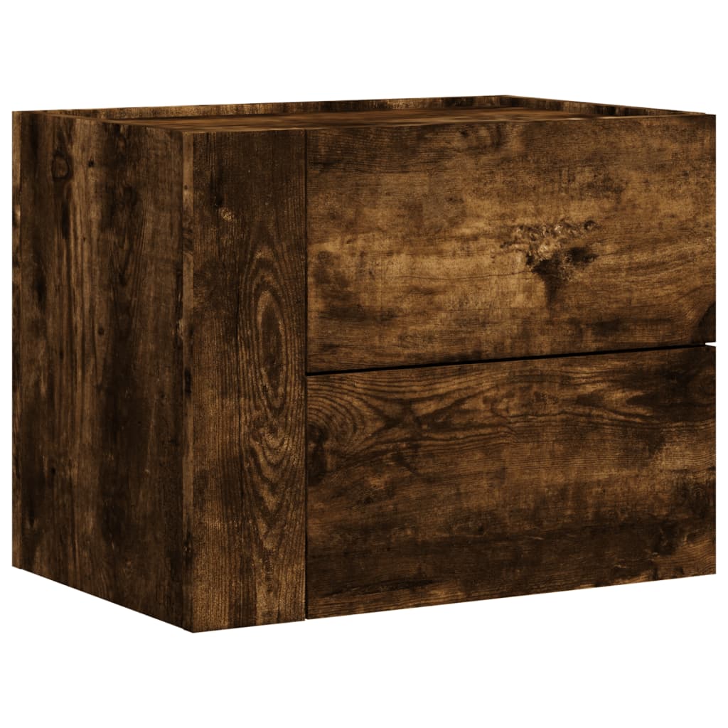 Wall-mounted Bedside Cabinet Smoked Oak 45x30x35 cm