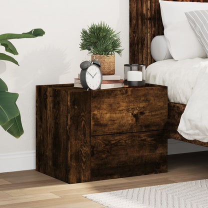 Wall-mounted Bedside Cabinet Smoked Oak 45x30x35 cm