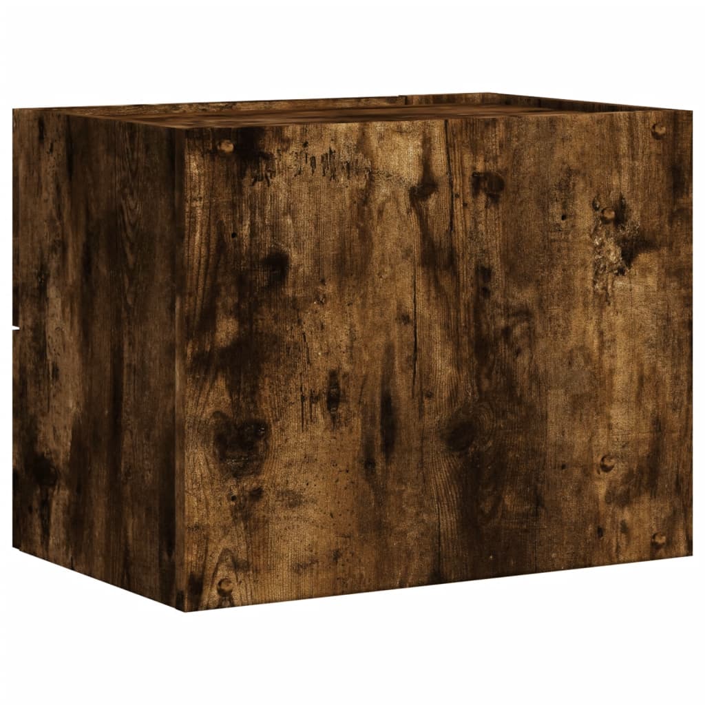 Wall-mounted Bedside Cabinet Smoked Oak 45x30x35 cm