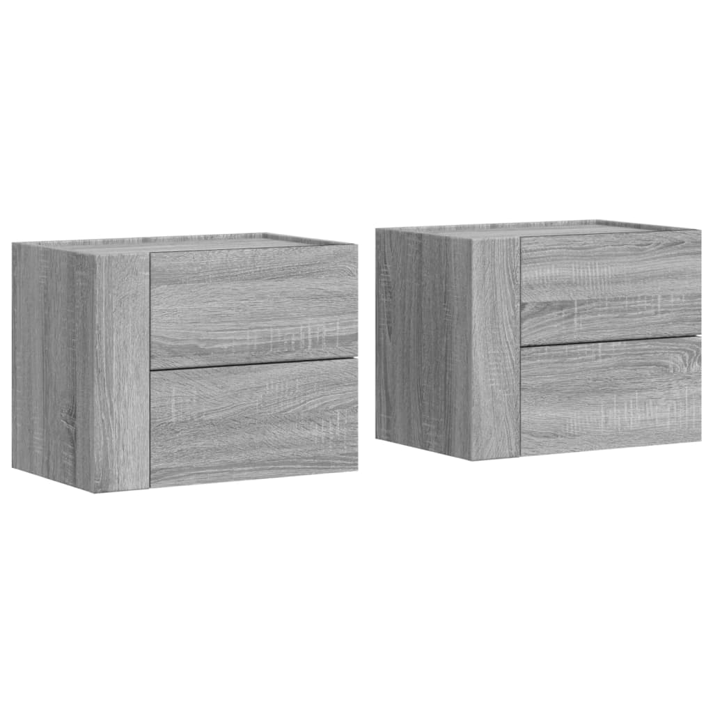 Wall-mounted Bedside Cabinets 2 pcs Grey Sonoma 45x30x35 cm