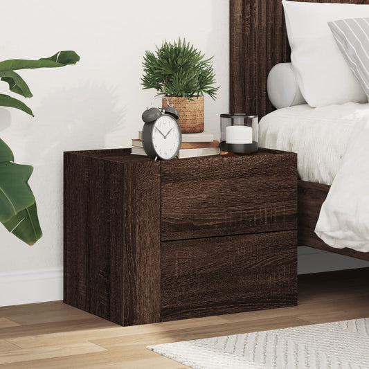 Wall-mounted Bedside Cabinet Brown Oak 45x30x35 cm