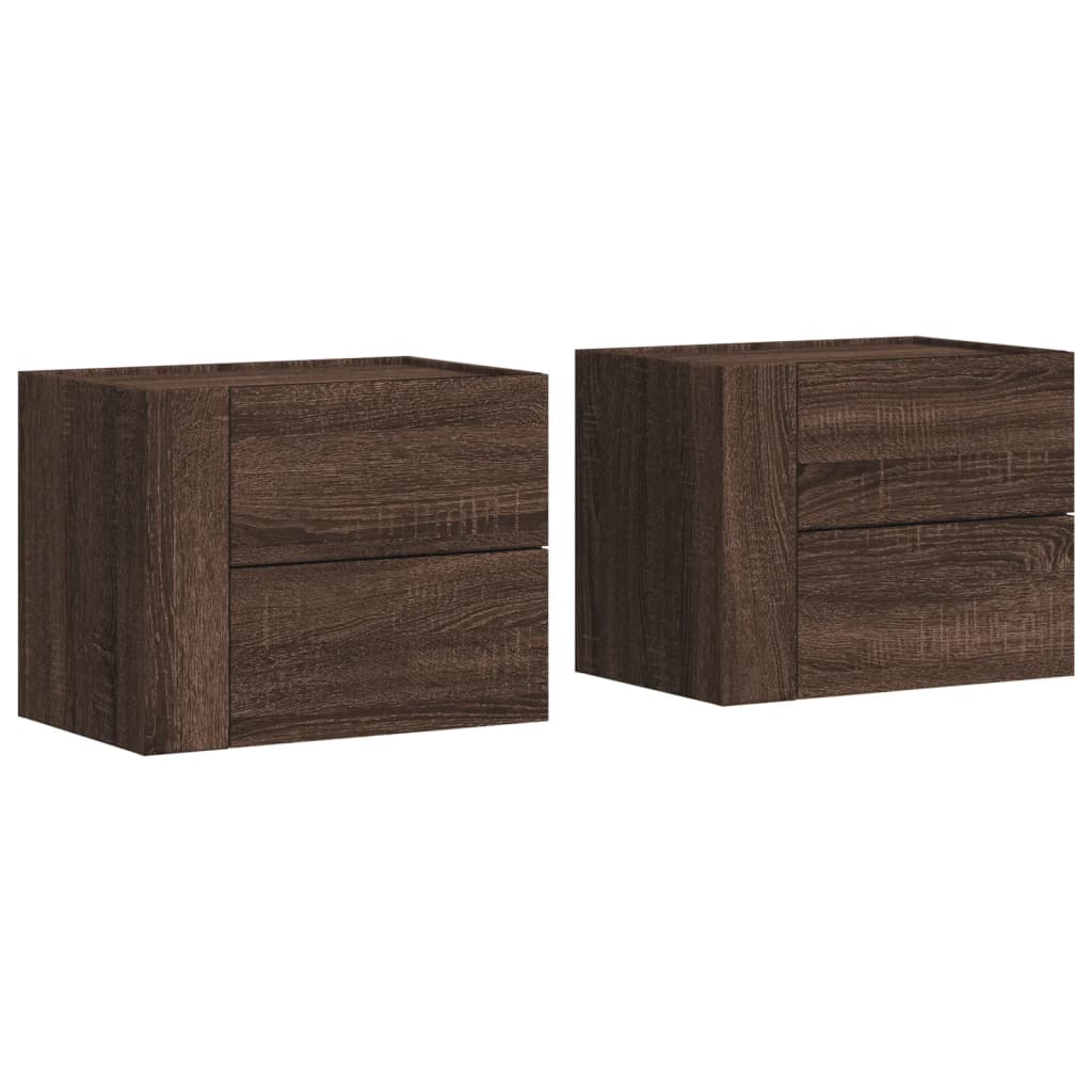 Wall-mounted Bedside Cabinets 2 pcs Brown Oak 45x30x35 cm