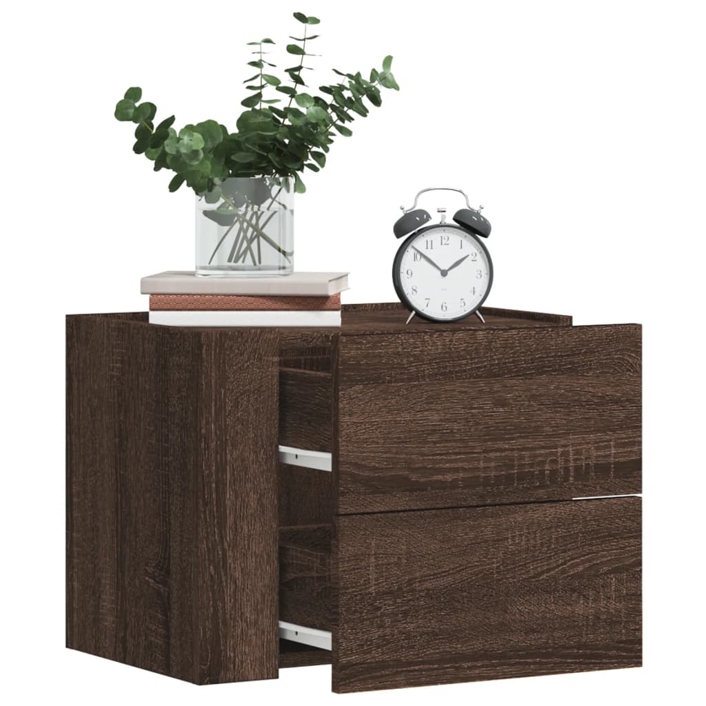 Wall-mounted Bedside Cabinets 2 pcs Brown Oak 45x30x35 cm