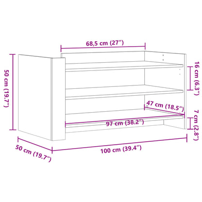 Coffee Table White 100x50x50 cm Engineered Wood