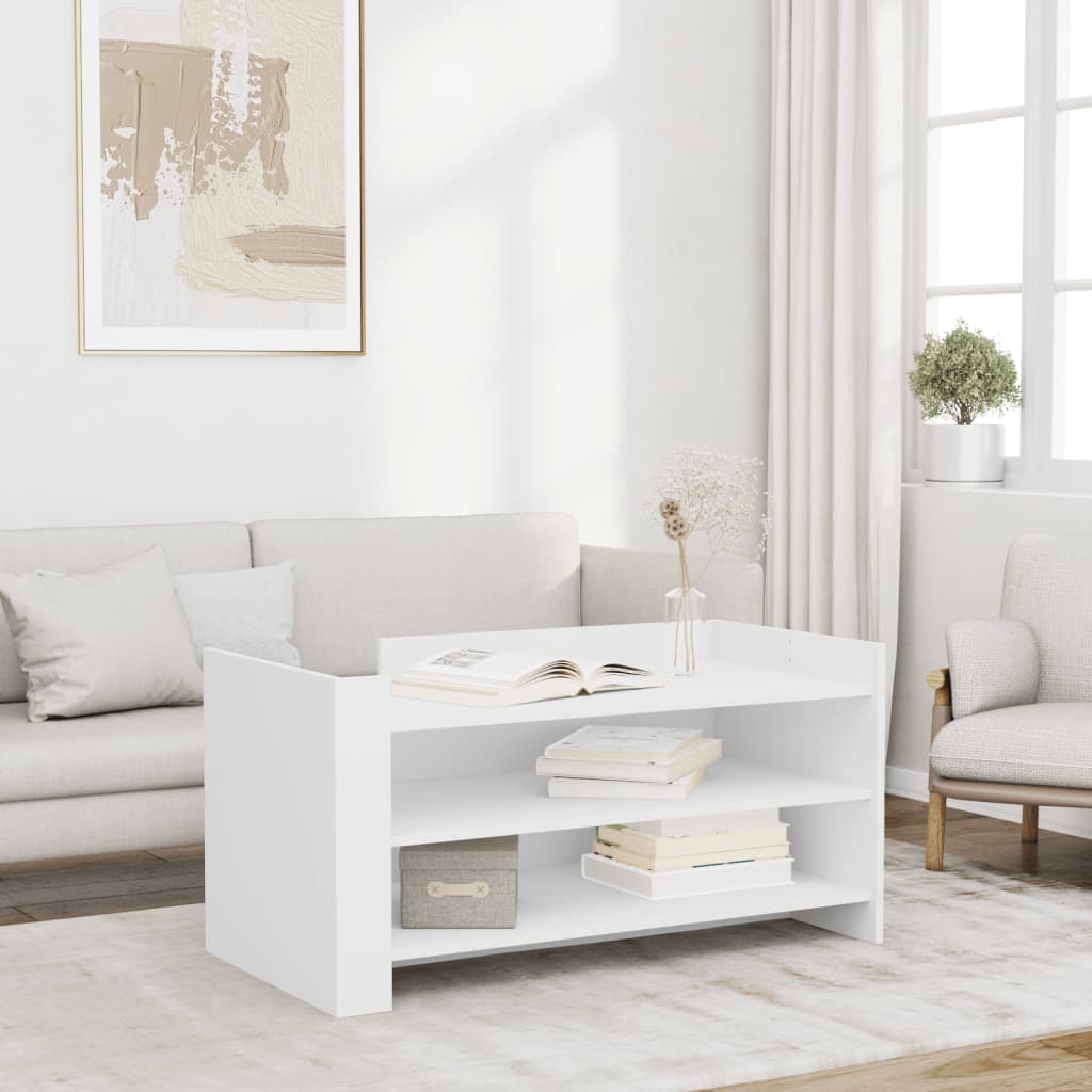 Coffee Table White 100x50x50 cm Engineered Wood