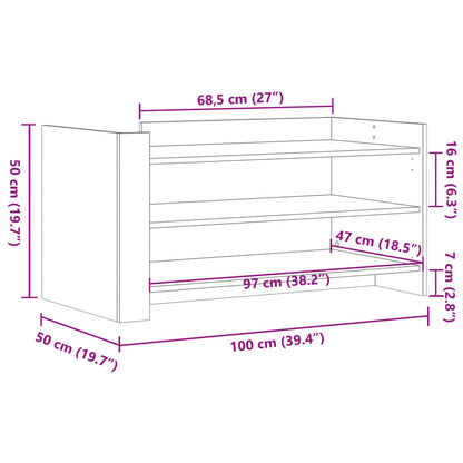 Coffee Table Sonoma Oak 100x50x50 cm Engineered Wood