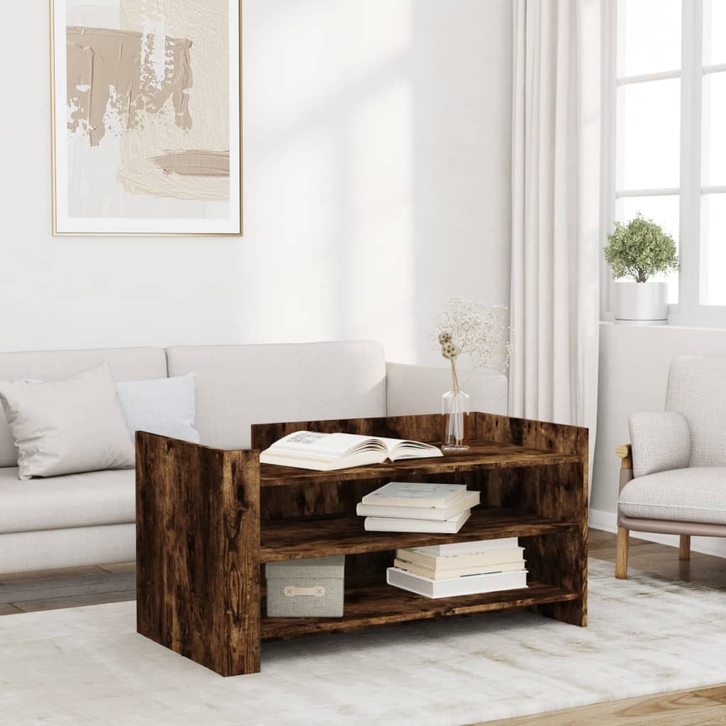 Coffee Table Smoked Oak 100x50x50 cm Engineered Wood