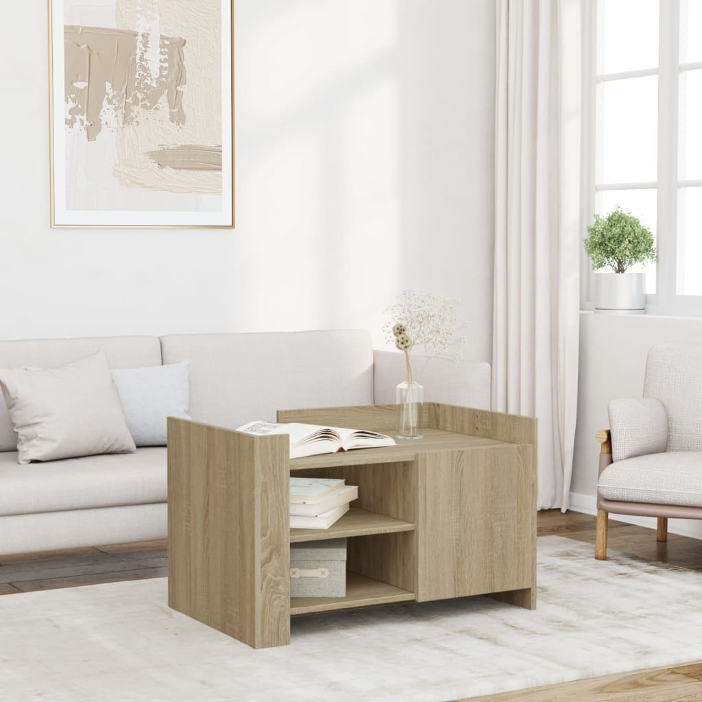 Coffee Table Sonoma Oak 80x50x50 cm Engineered Wood