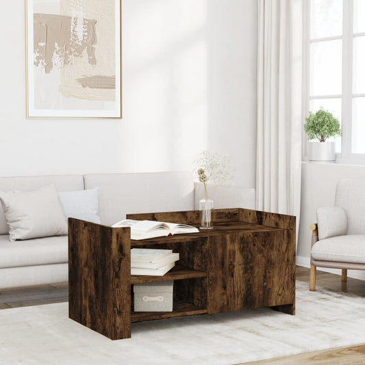 Coffee Table Smoked Oak 100x50x50 cm Engineered Wood