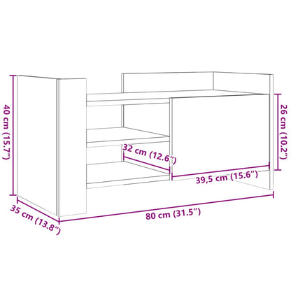 TV Cabinet Concrete Grey 80x35x40 cm Engineered Wood