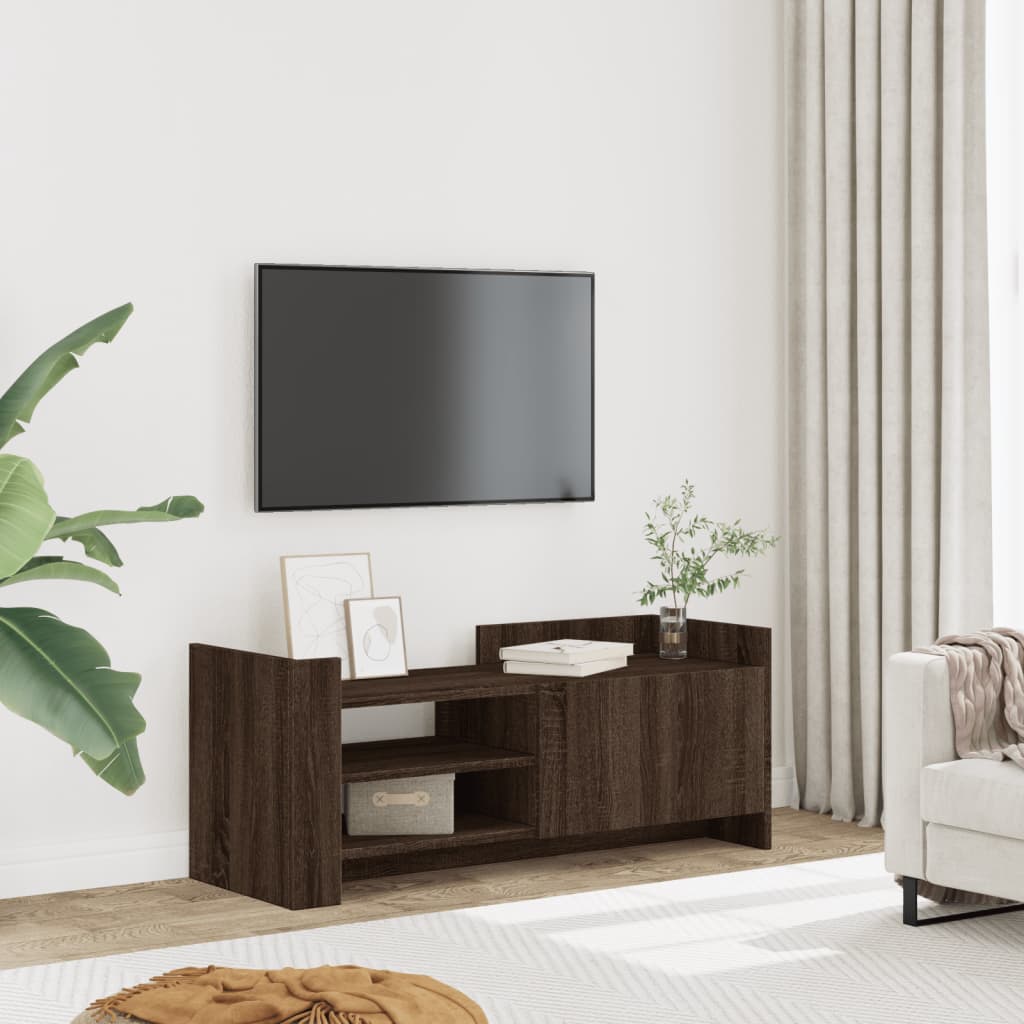 TV Cabinet Brown Oak 100x35x40 cm Engineered Wood