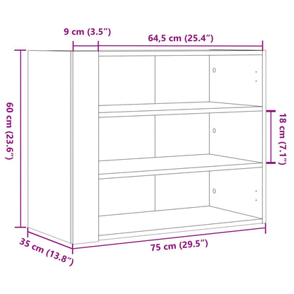 Wall Cabinet White 75x35x60 cm Engineered Wood